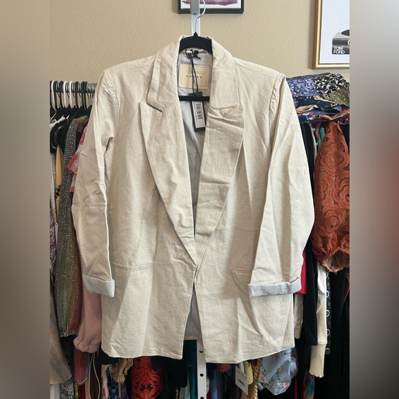 NWT BLANK NYC Bleached Blazer w/Contrast Sleeve, SMALL - Picture 6 of 10